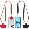 CACOE Phone Lanyard 2 Pack-2× Adjustable Neck Strap,2× Phone Patches,Universal Cell Phone Multifuctional Patch Lanyards Compatible with Most Smartphones(Black+Gray)(Black+red)