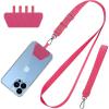CACOE Phone Lanyard 2 Pcs-1 Pcs Adjustable Neck Strap,1 Pcs Wrist Strap,2 Pads,Universal Crossbody Multifuctional Cell Phone Lanyards Compatible with Most Smartphones(Black)(Light Red)