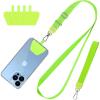CACOE Phone Lanyard 2 Pcs-1 Pcs Adjustable Neck Strap,1 Pcs Wrist Strap,2 Pads,Universal Crossbody Multifuctional Cell Phone Lanyards Compatible with Most Smartphones(Black)(Green)