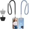 CACOE Phone Lanyard-2 PCS Adjustable Neck Strap,Universal Crossbody Multifuctional Cell Phone Lanyards Compatible with Most Smartphones(Black+Light Blue)(Black+light Blue)