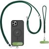 CACOE Phone Lanyard-2 PCS Adjustable Neck Strap,Universal Crossbody Multifuctional Cell Phone Lanyards Compatible with Most Smartphones(Black+Light Blue)(Dark Green)