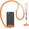 CACOE Phone Lanyard-2 PCS Adjustable Neck Strap,Universal Crossbody Multifuctional Cell Phone Lanyards Compatible with Most Smartphones(Black+Light Blue)(Orange)
