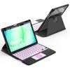 CACOE Rotating Keyboard Case for Samsung Galaxy Tab A11 Plus / A9 Plus 2025/2023 11 inch with Touchpad, 7-Color Backlight, Detachable Wireless Keyboard, 360° Rotation with Stand Function, Black(Rotation)
