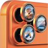CACOE for iPhone 17 Pro Max/17 Pro/16 Pro Max/16 Pro/15 Pro Max/15 Pro/14 Pro Max/14 Pro Camera Lens Protector, [Anti-Scratch] [Drop-Proof][Strong-Adhesion] Camera Screen Cover(Dark Blue)(Orange)