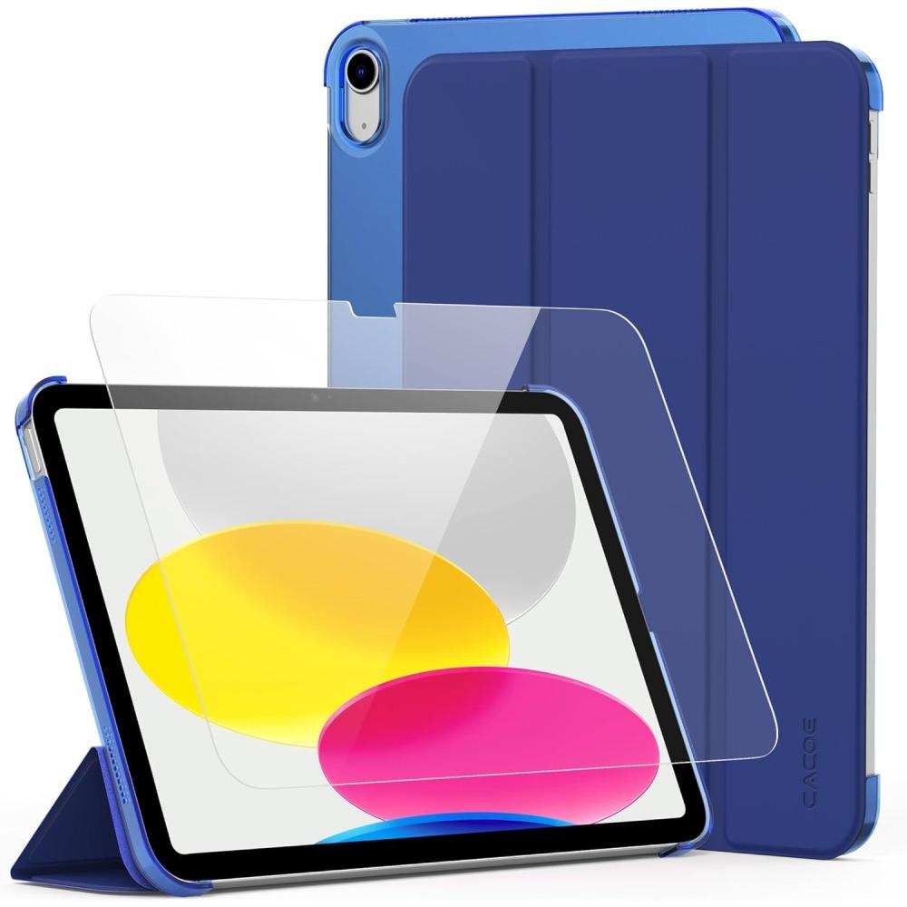 imageCACOE Case for iPad A16 11th10th Generation20252022 with Screen Protector 11109 inch  Full Protective Tablet Cover for iPad 1110 Gen Dark BlueDark Blue