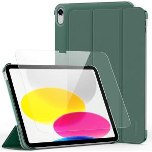 CACOE Case for iPad A16 11th/10th Generation(2025/2022) with Screen Protector 11/10.9 inch – Full Protective Tablet Cover for iPad 11/10 Gen, Dark Green