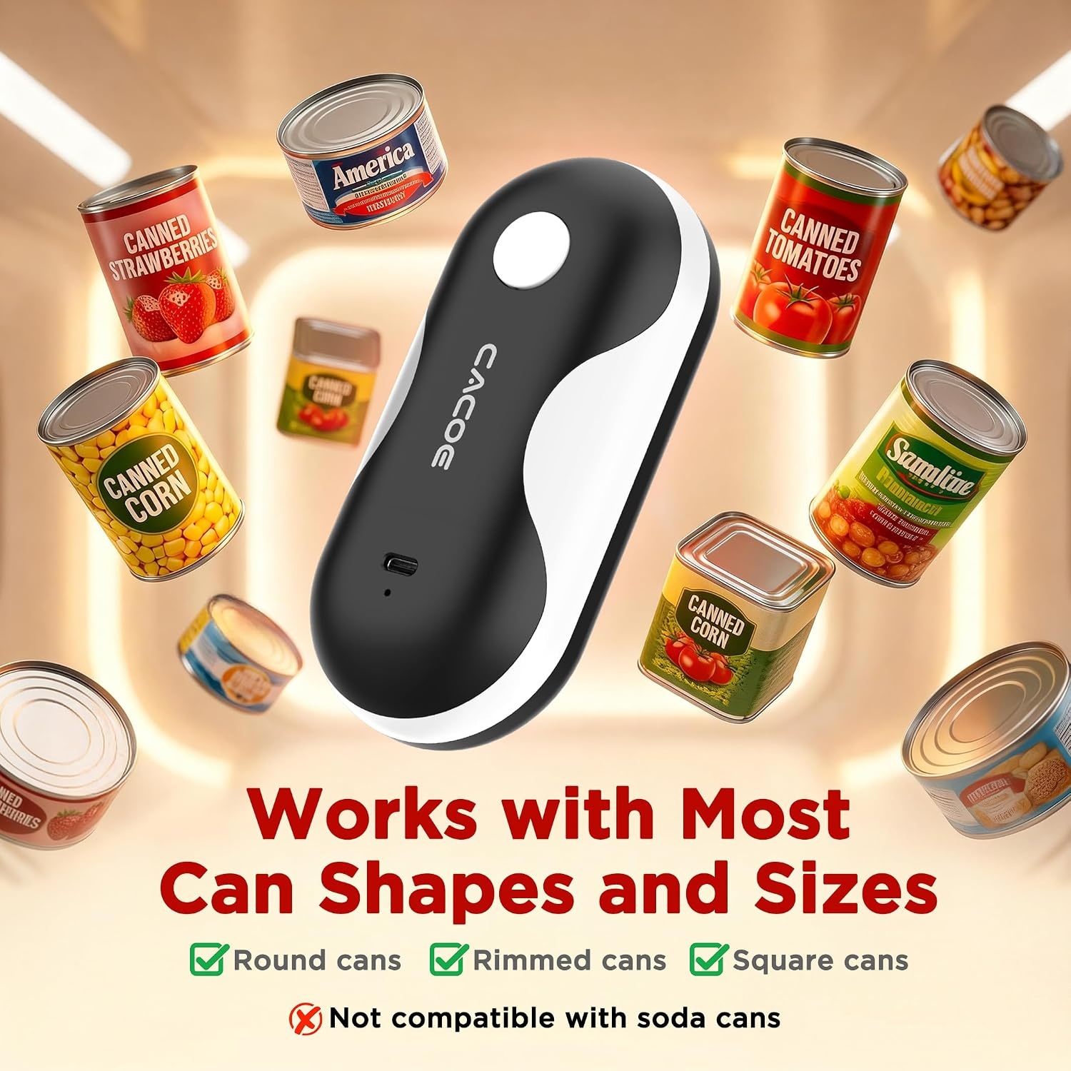 image:imageCACOE Automatic Smart Electric Can OpenerBlack