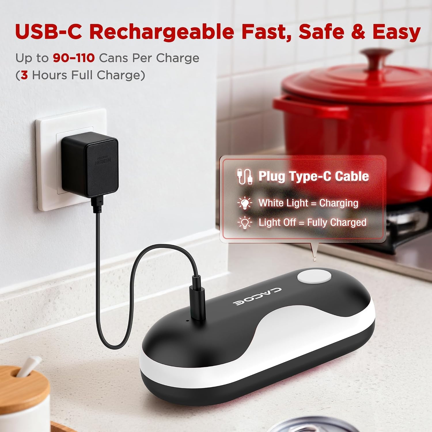 image:imageCACOE Automatic Smart Electric Can OpenerBlack