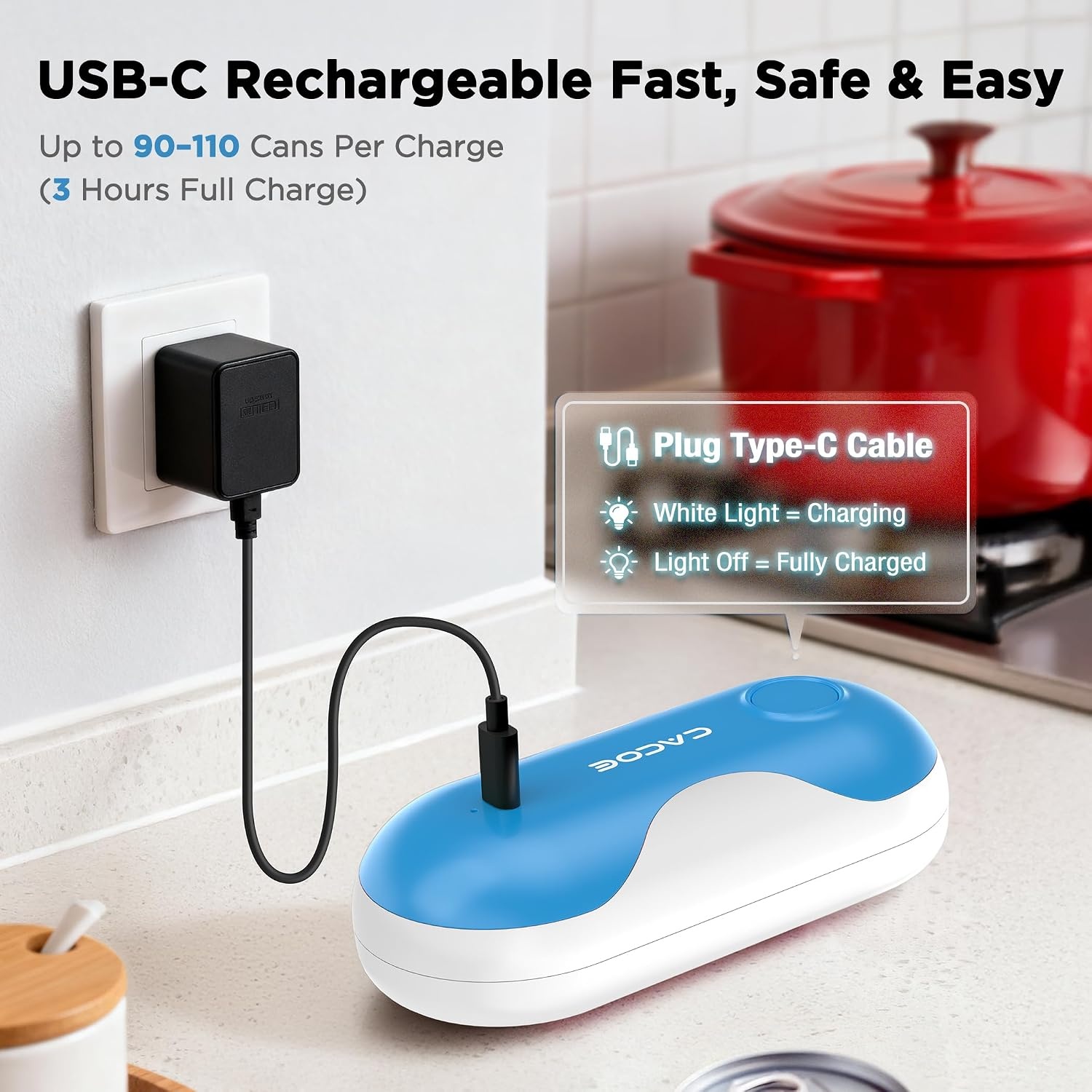 image:imageCACOE Automatic Smart Electric Can OpenerBlue