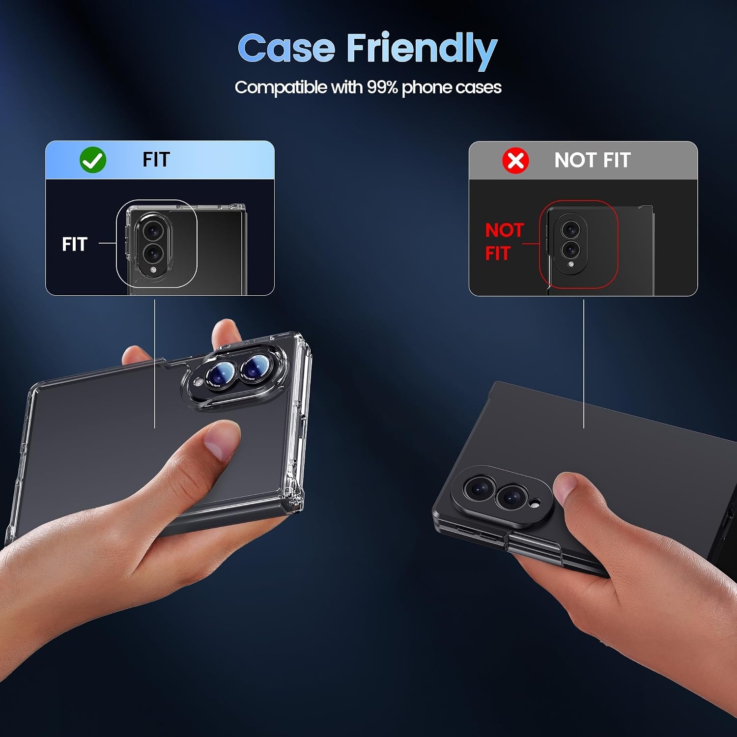 image:imageCACOE Camera Lens Protector for Samsung Galaxy Z Fold 8Black