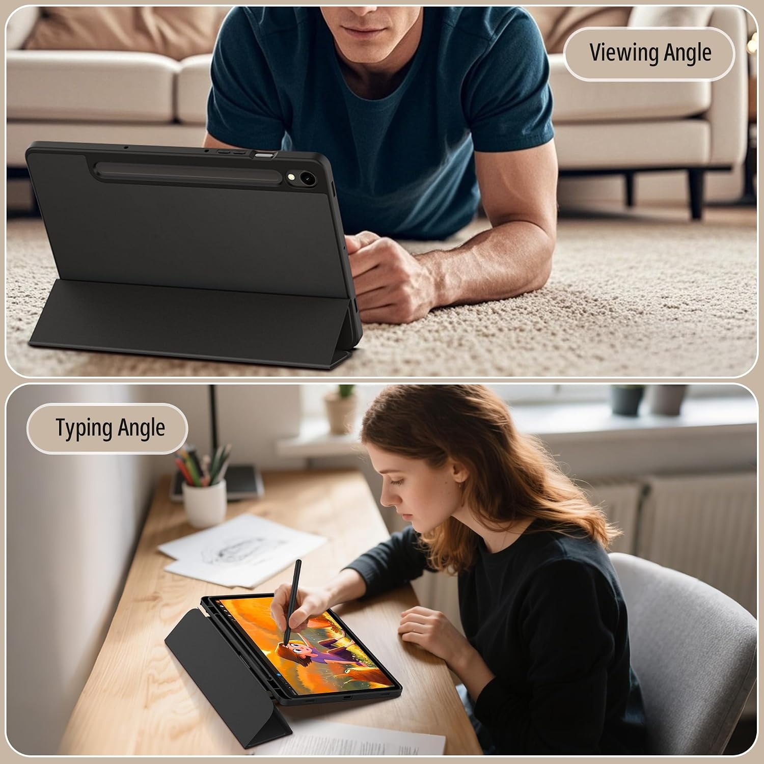 image:imageCACOE Case for Samsung Galaxy Tab S10 Lite S10 FE S9 FE 109 S9 11Black