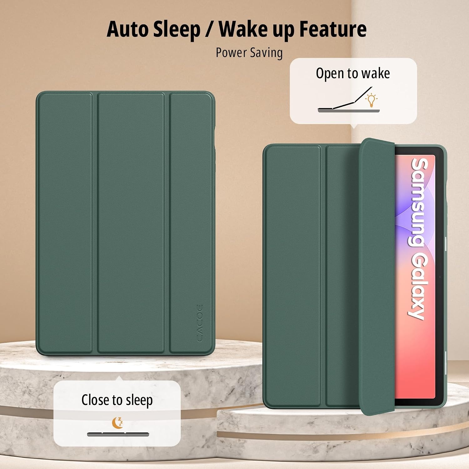 image:imageCACOE Case for Samsung Galaxy Tab S10 Lite S10 FE S9 FE 109 S9 11Midnight Green