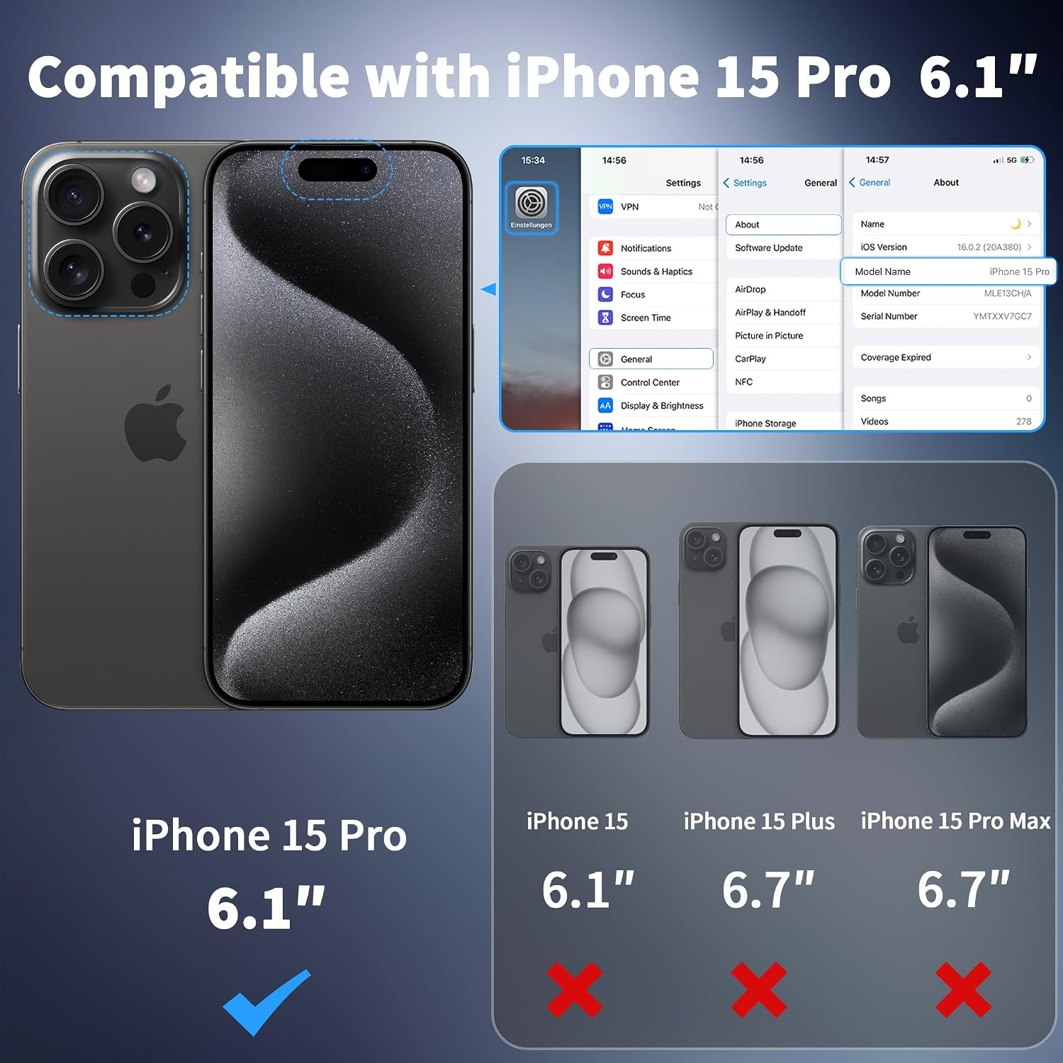 image:imageCACOE Magnetic Case Camera Lens Protector for iPhone 15 Pro