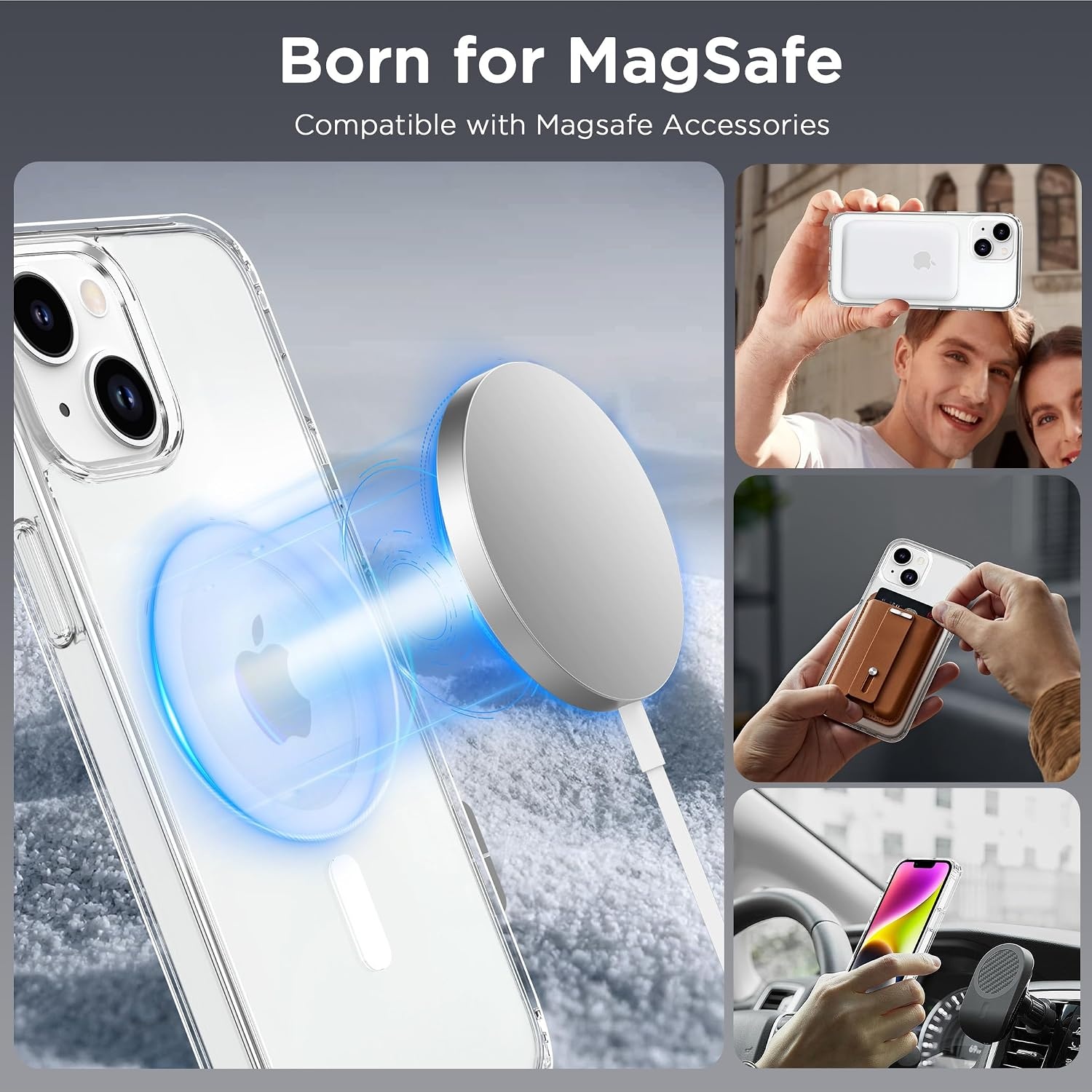 image:imageCACOE Magnetic Case for iPhone 15 61 inch ClearClear