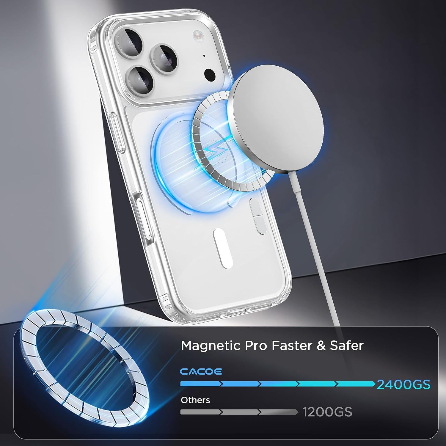 image:imageCACOE Magnetic Case for iPhone 15 61 inch ClearClear