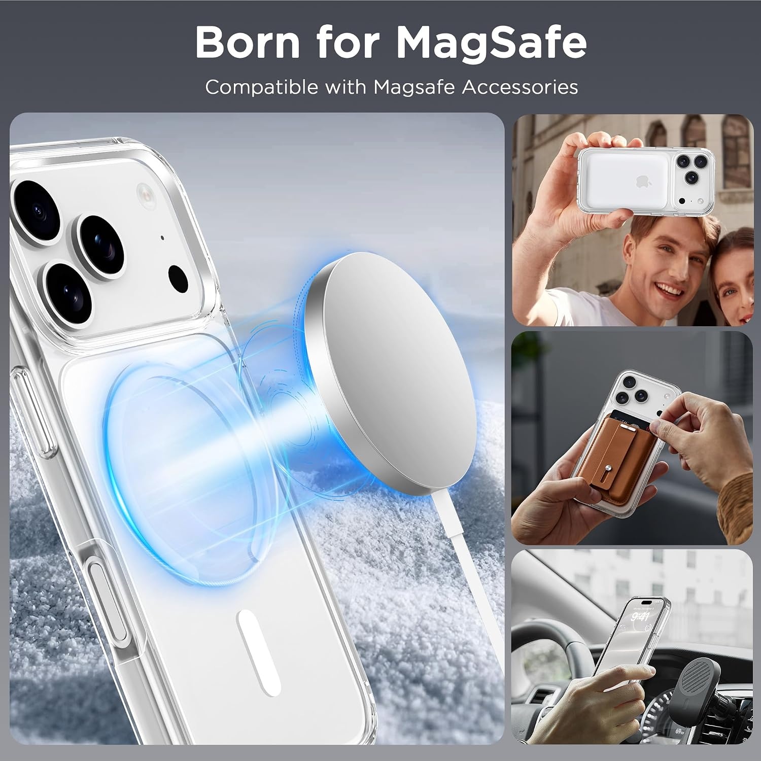 image:imageCACOE Magnetic Case for iPhone 15 61 inch ClearClear
