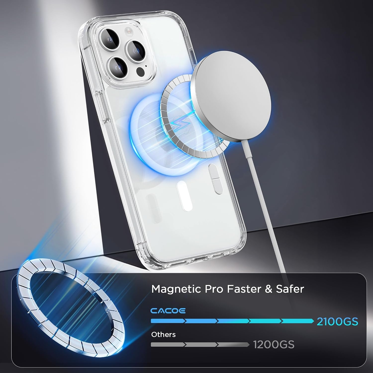 image:imageCACOE Magnetic Case for iPhone 15 61 inch ClearClear
