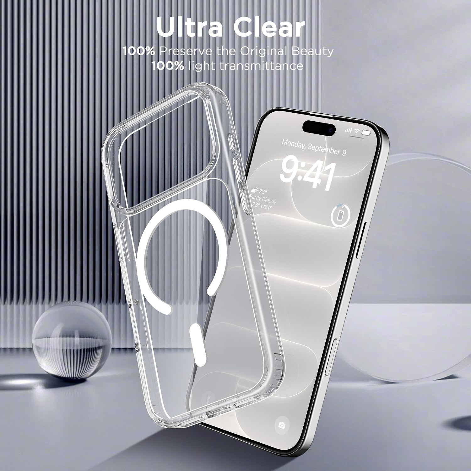 image:imageCACOE Magnetic Case for iPhone 15 61 inch ClearClear