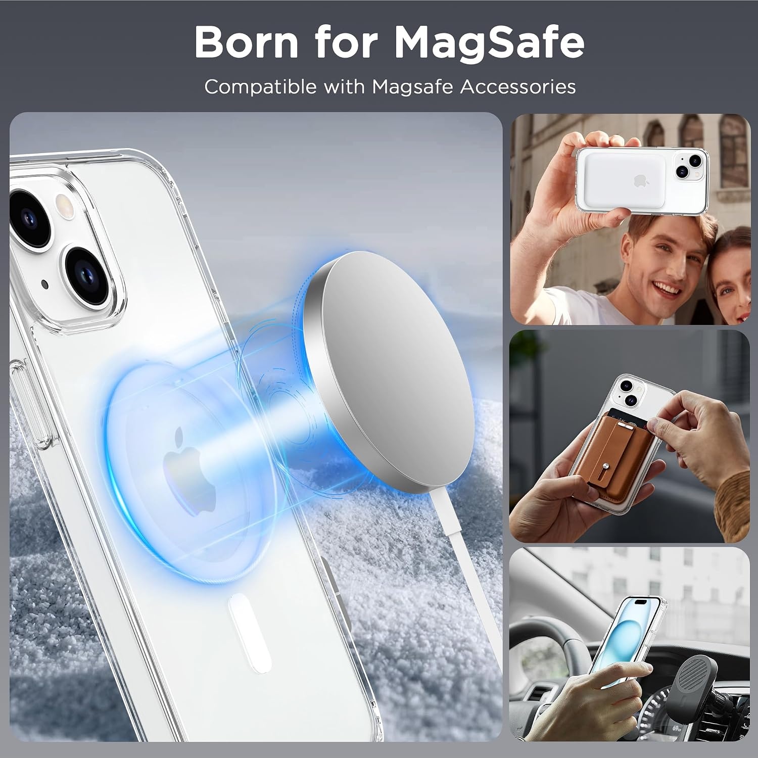 image:imageCACOE Magnetic Case for iPhone 15 61 inch ClearClear