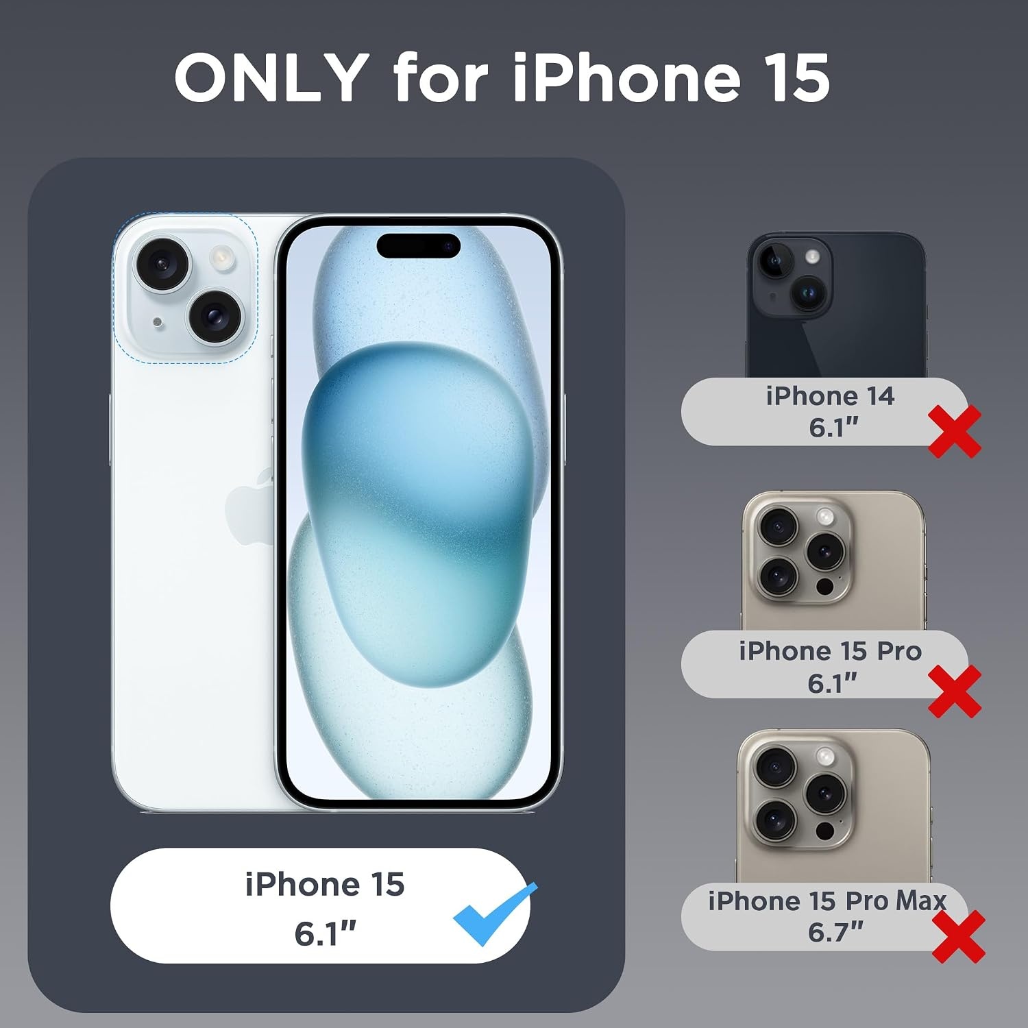 image:imageCACOE Magnetic Case for iPhone 15 61 inch ClearClear