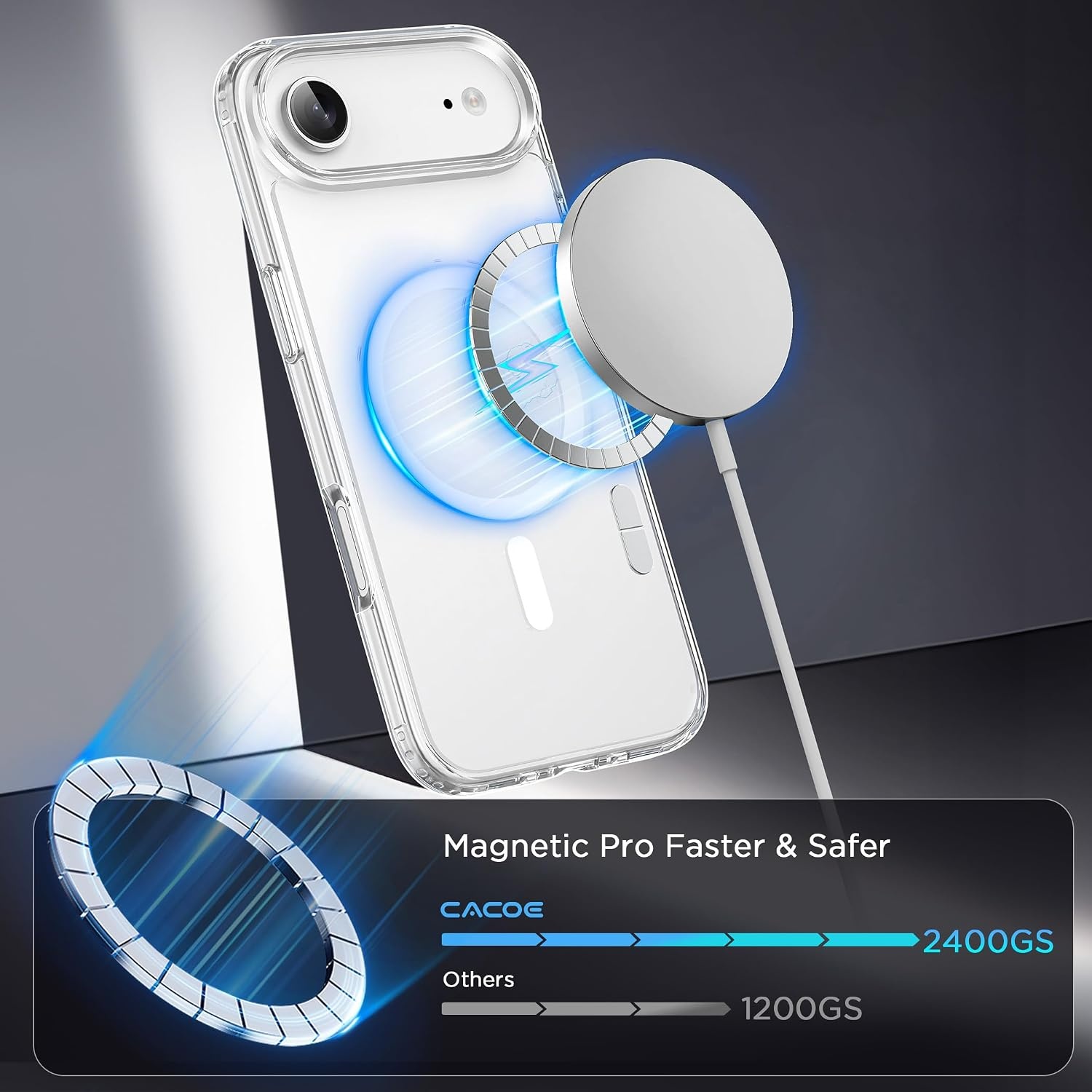 image:imageCACOE Magnetic Case for iPhone 15 61 inch ClearClear