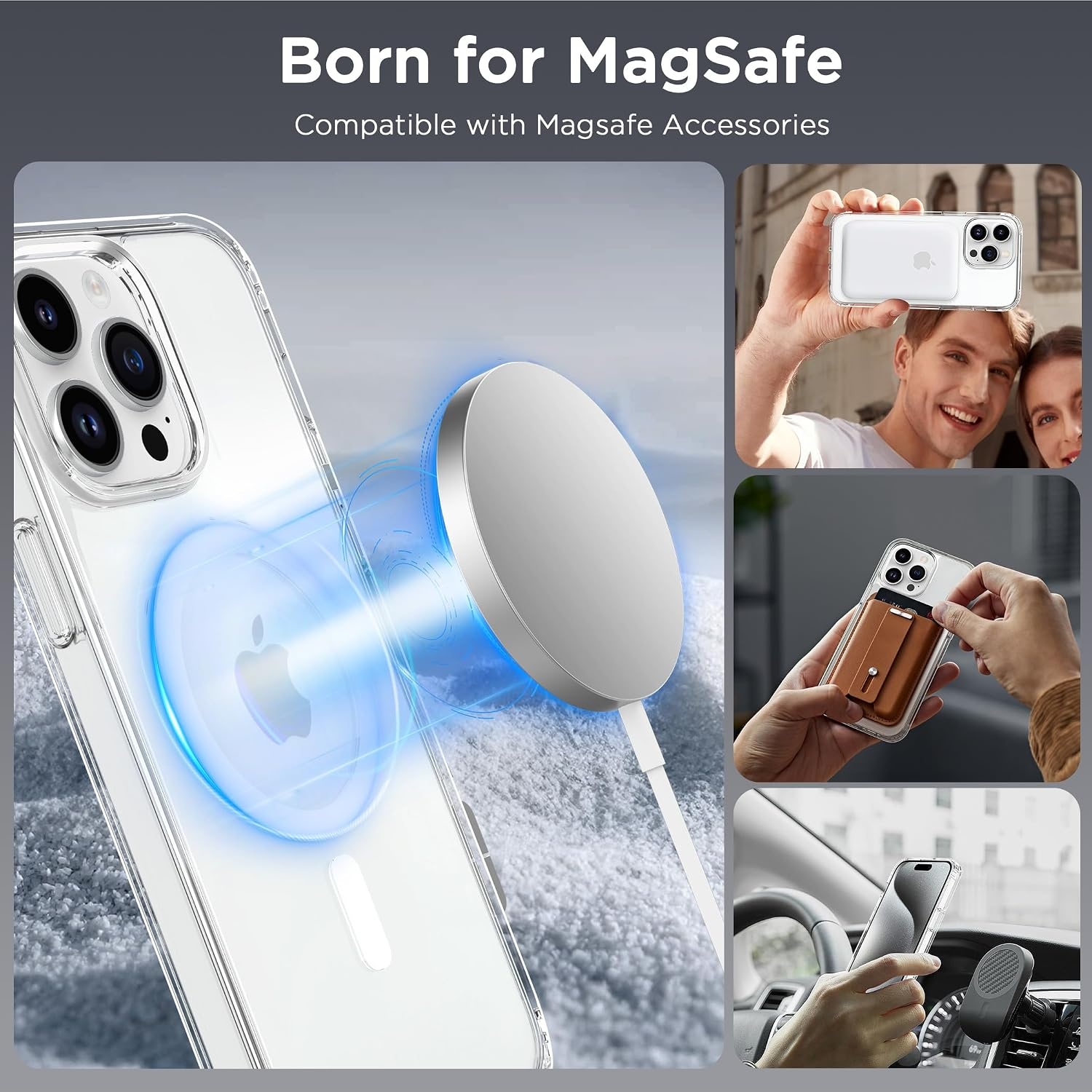 image:imageCACOE Magnetic Case for iPhone 15 61 inch ClearClear