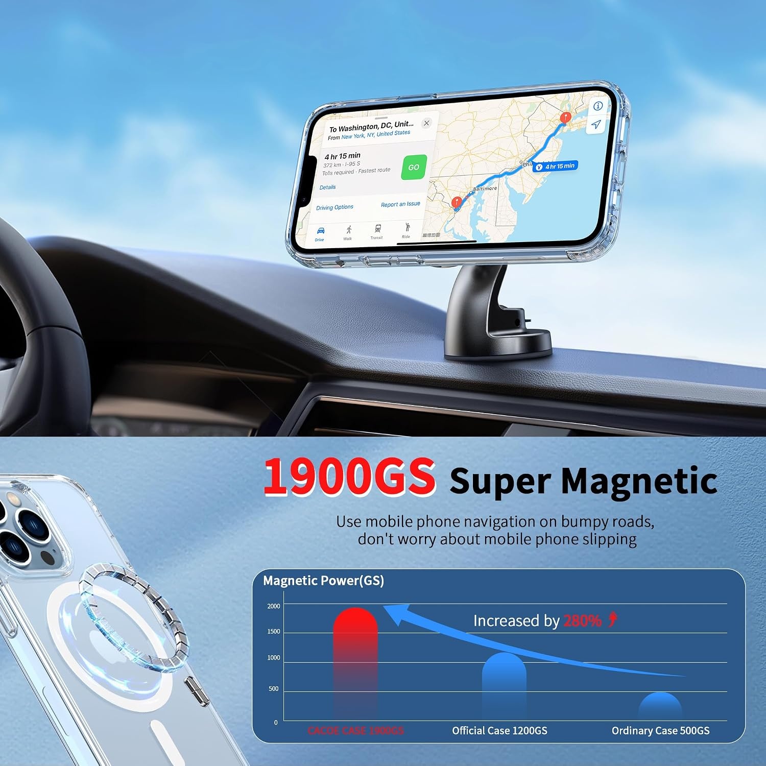 image:imageCACOE Magnetic Case for iPhone 15 61 inch ClearClear