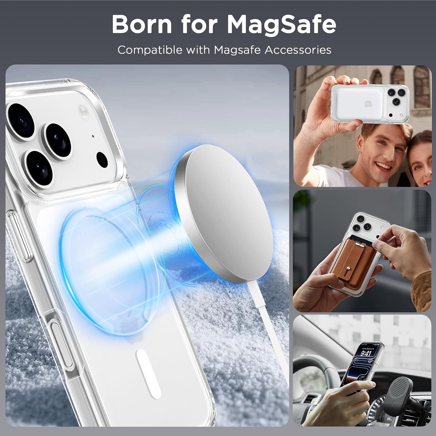 image:imageCACOE Magnetic Case for iPhone 15 61 inch ClearClear