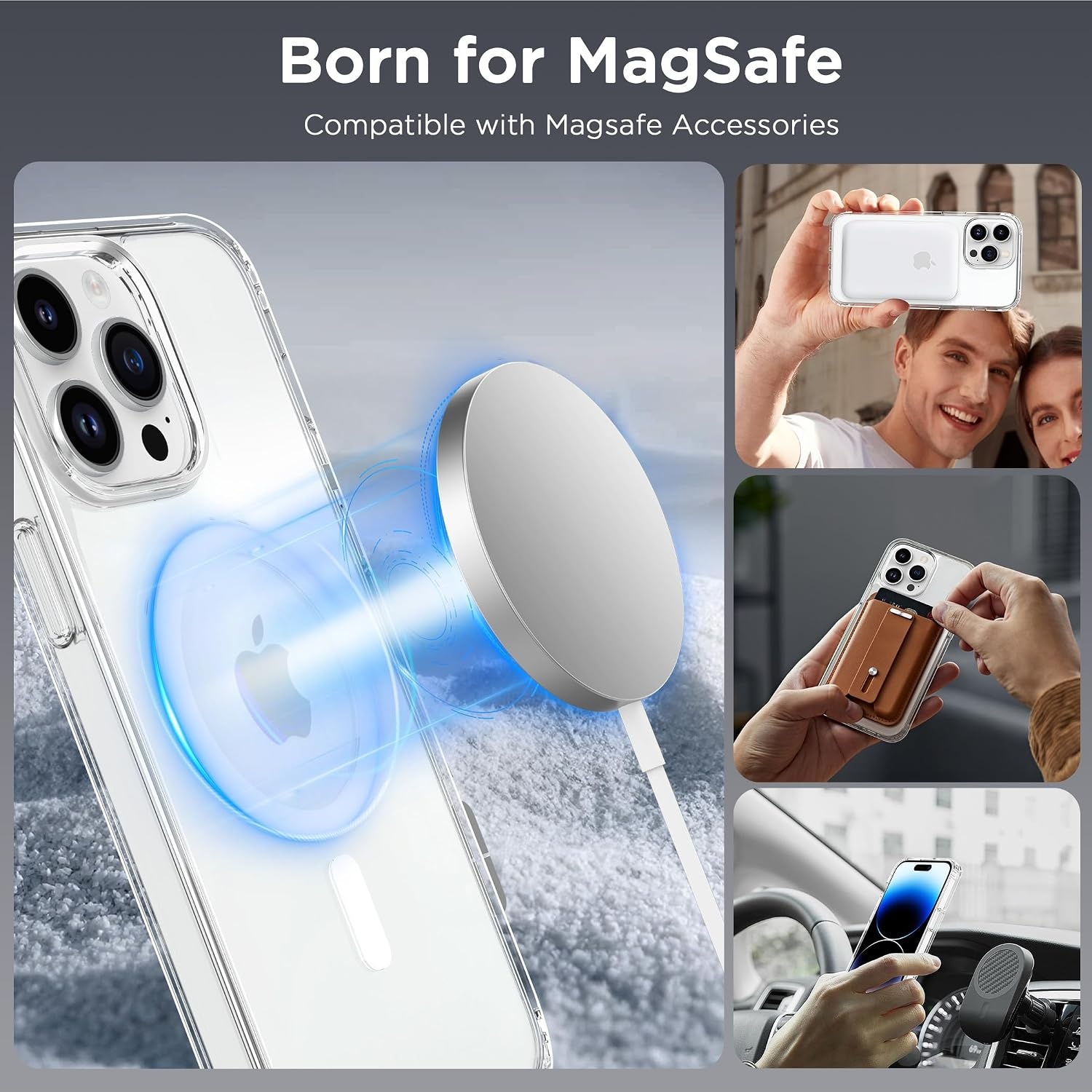 image:imageCACOE Magnetic Case for iPhone 15 61 inch ClearClear
