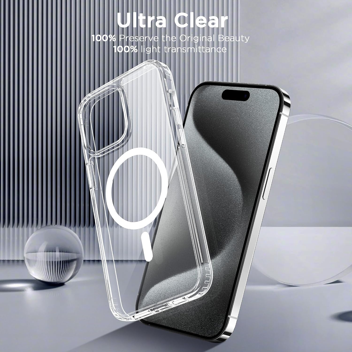 image:imageCACOE Magnetic Case for iPhone 15 61 inch ClearClear