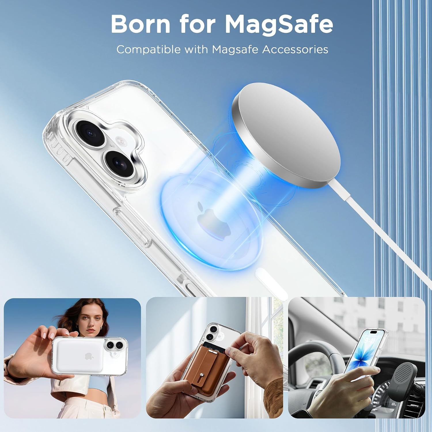 image:imageCACOE Magnetic Case for iPhone 15 61 inch ClearClear