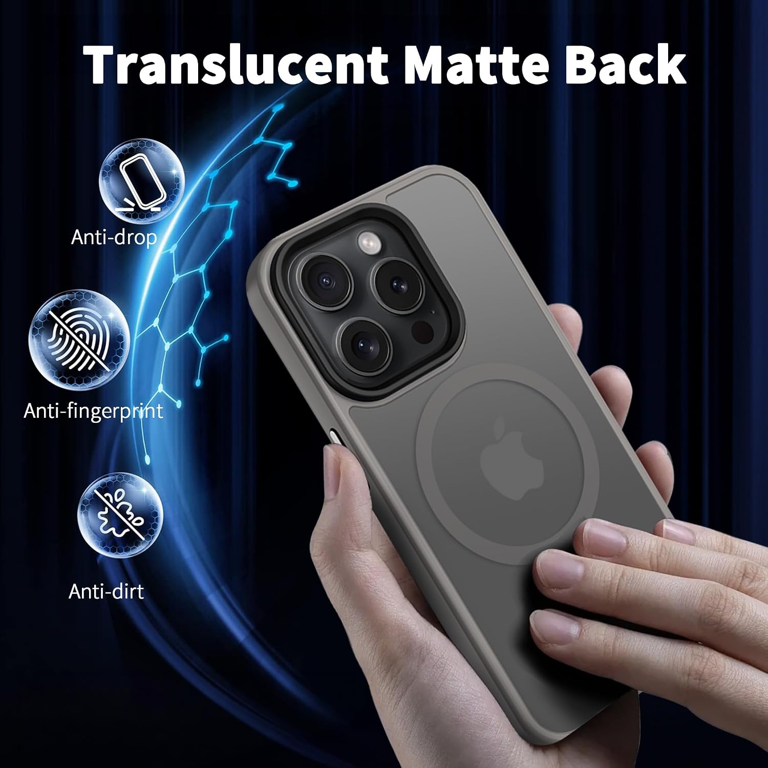 image:imageCACOE Magnetic Case for iPhone 15 61 inch ClearLight Gray