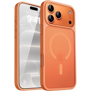 CACOE Magnetic Case for iPhone 15 6.1 inch, Clear(Orange)
