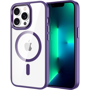 CACOE Magnetic Case for iPhone 15 6.1 inch, Clear(Purple)