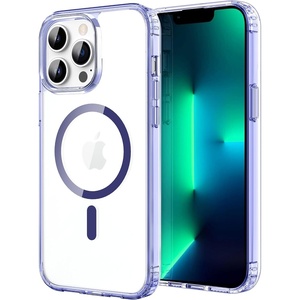 CACOE Magnetic Case for iPhone 15 6.1 inch, Clear(Purple-1)