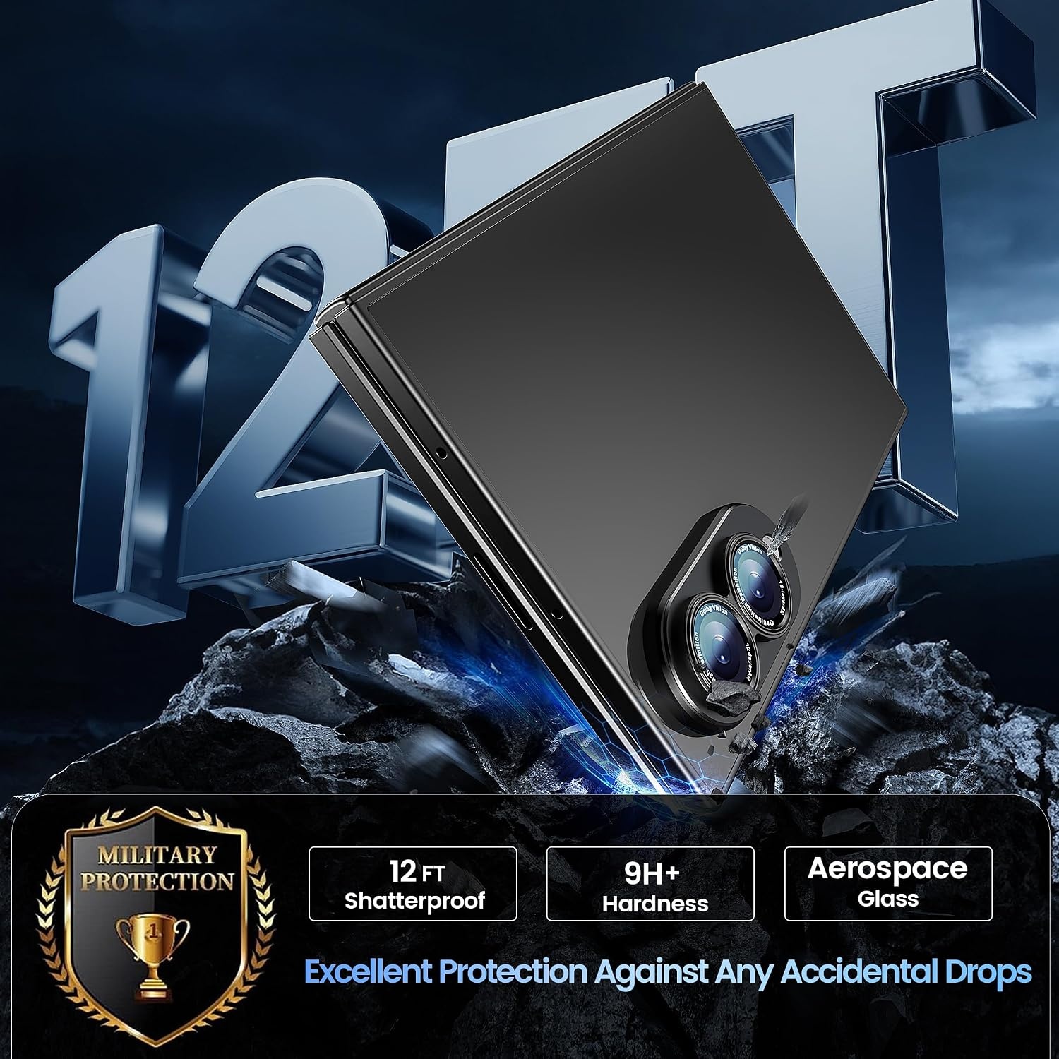 image:imageCACOE Metal Camera Lens Protector for iPhone 17 Pro MaxBlack