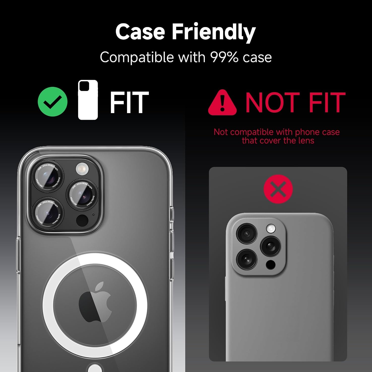 image:imageCACOE Metal Camera Lens Protector for iPhone 17 Pro MaxCarbon Black