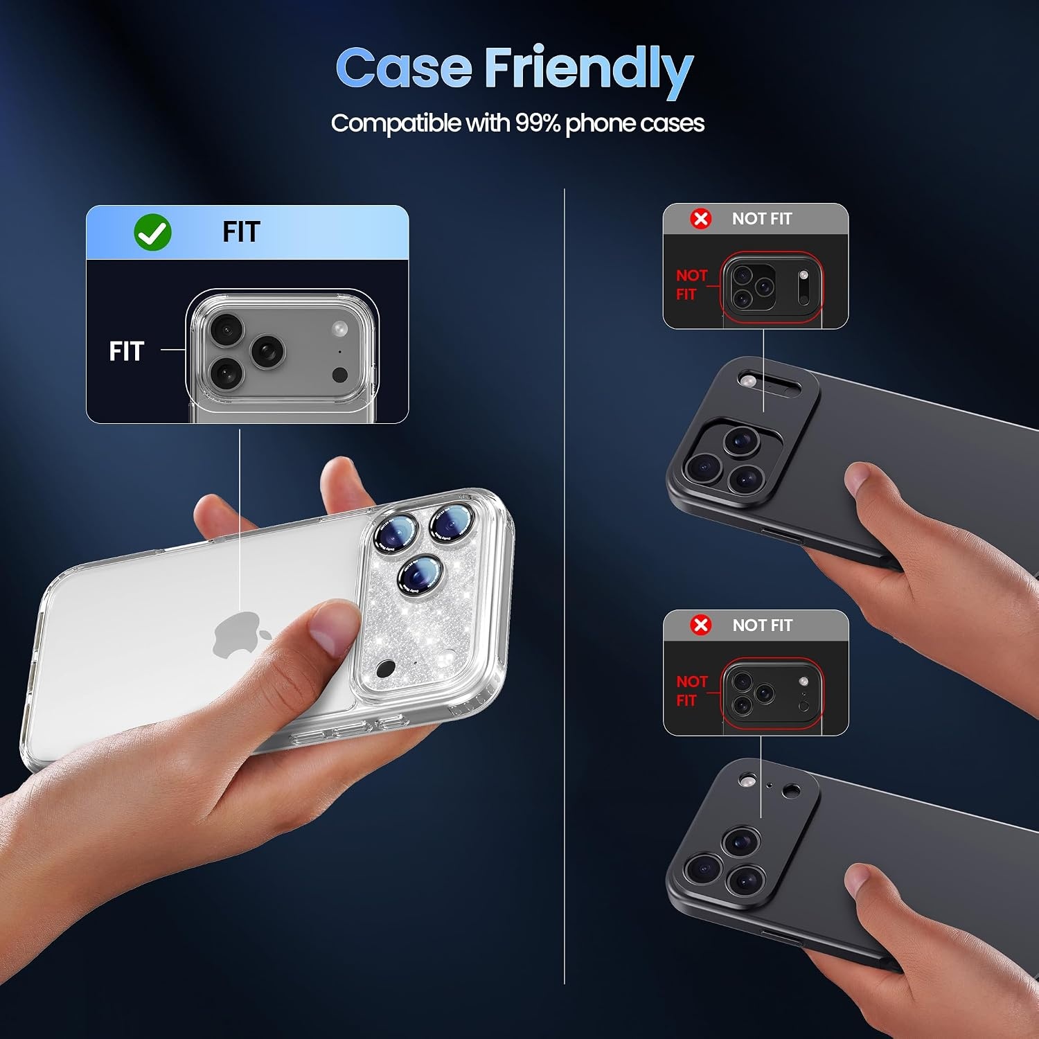 image:imageCACOE Metal Camera Lens Protector for iPhone 17 Pro MaxShining Silver