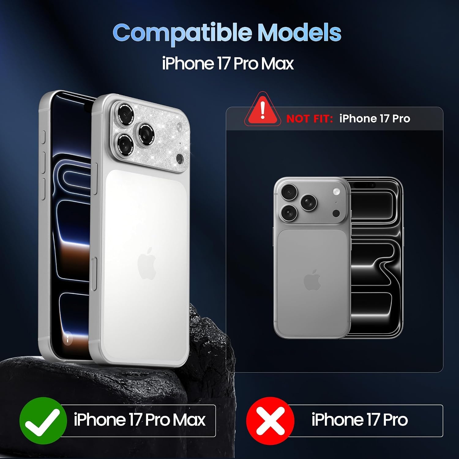 image:imageCACOE Metal Camera Lens Protector for iPhone 17 Pro MaxShining Silver