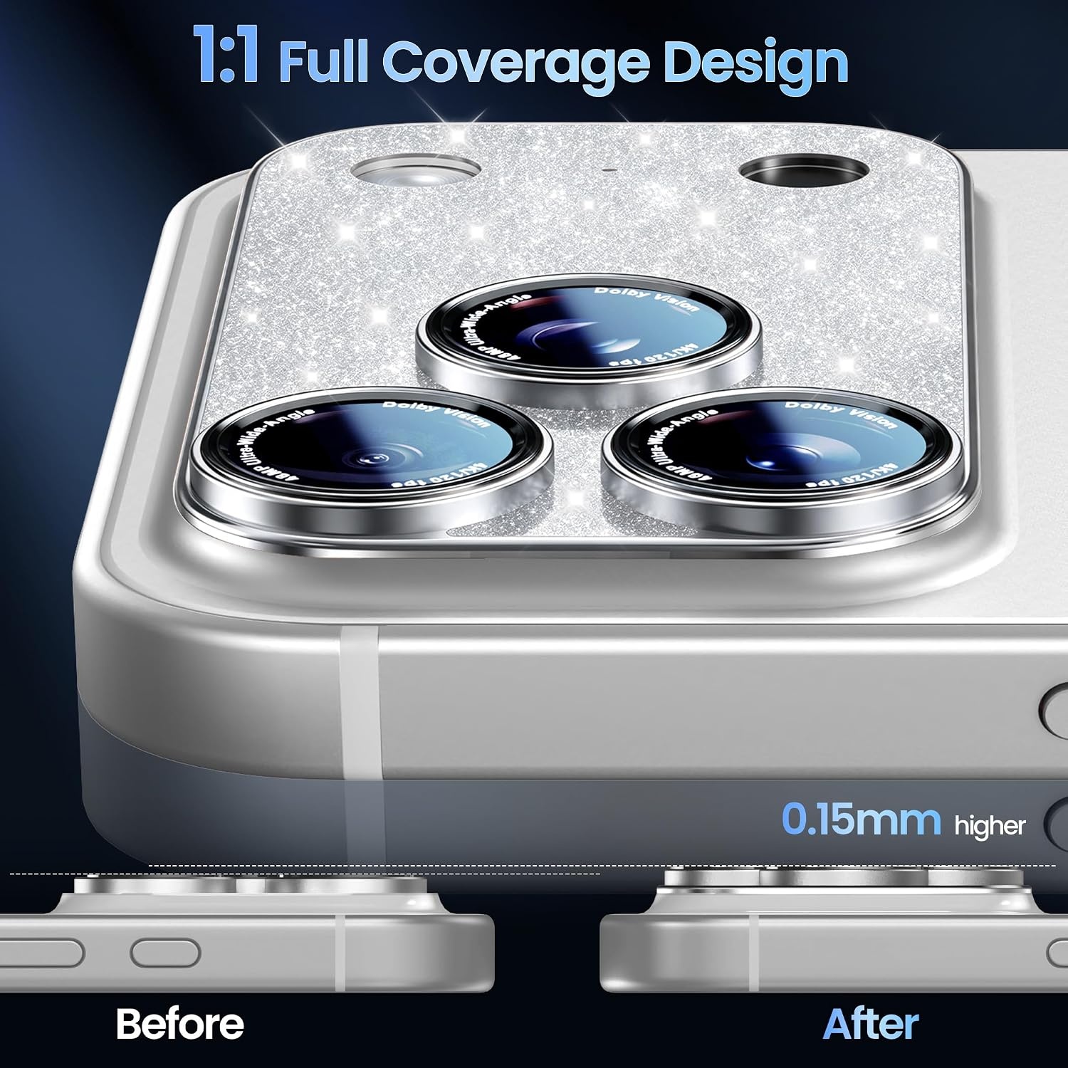 image:imageCACOE Metal Camera Lens Protector for iPhone 17 Pro MaxShining Silver