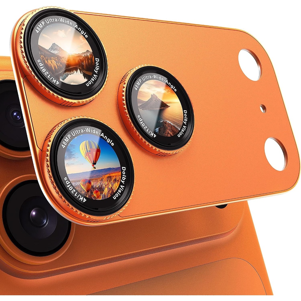 image:imageCACOE Metal Camera Lens Protector for iPhone 17 Pro MaxOrange