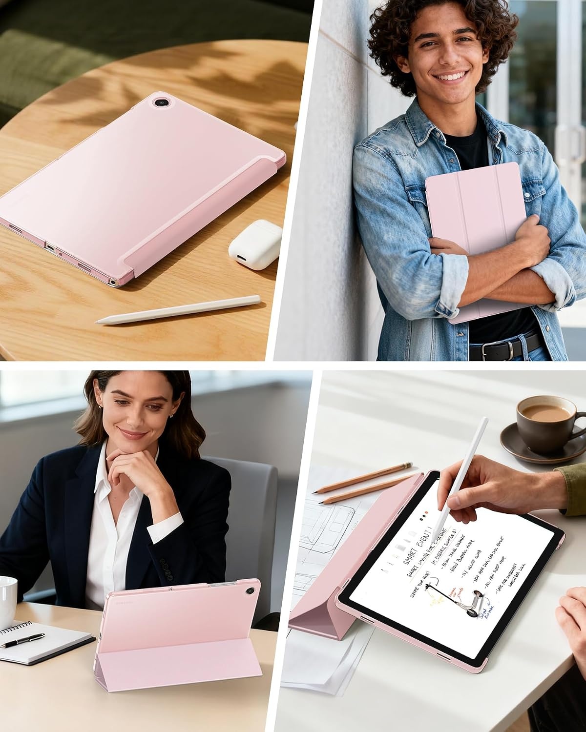 image:imageCACOE Case for Samsung Galaxy Tab A11 A9 Plus 11 with Screen ProtectorPink