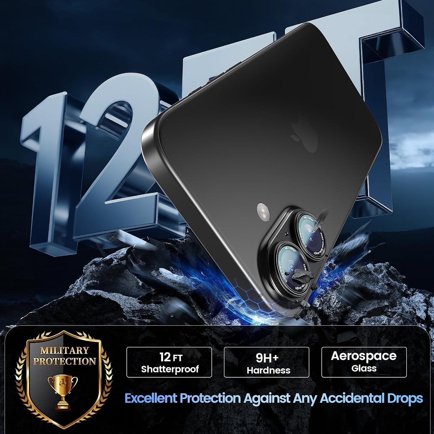 image:imageCACOE Metal Camera Lens Protector Cover for iPhone 18 Pro MaxBlack