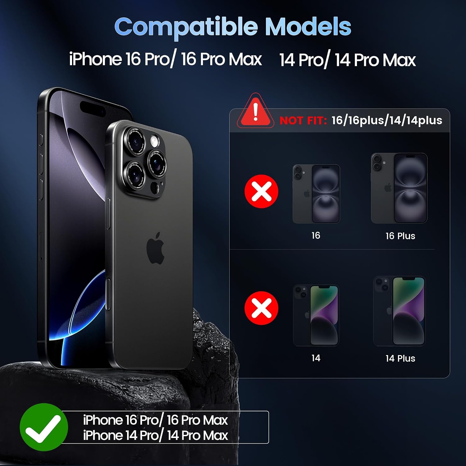 image:imageCACOE Metal Camera Lens Protector Cover for iPhone 18 Pro MaxBlack Titanium