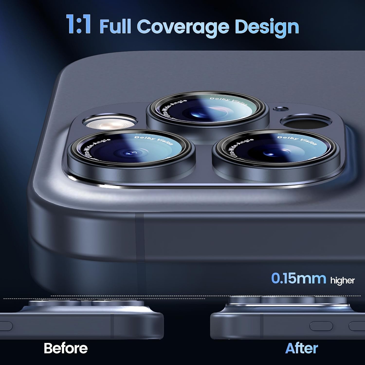 image:imageCACOE Metal Camera Lens Protector Cover for iPhone 18 Pro MaxBlue