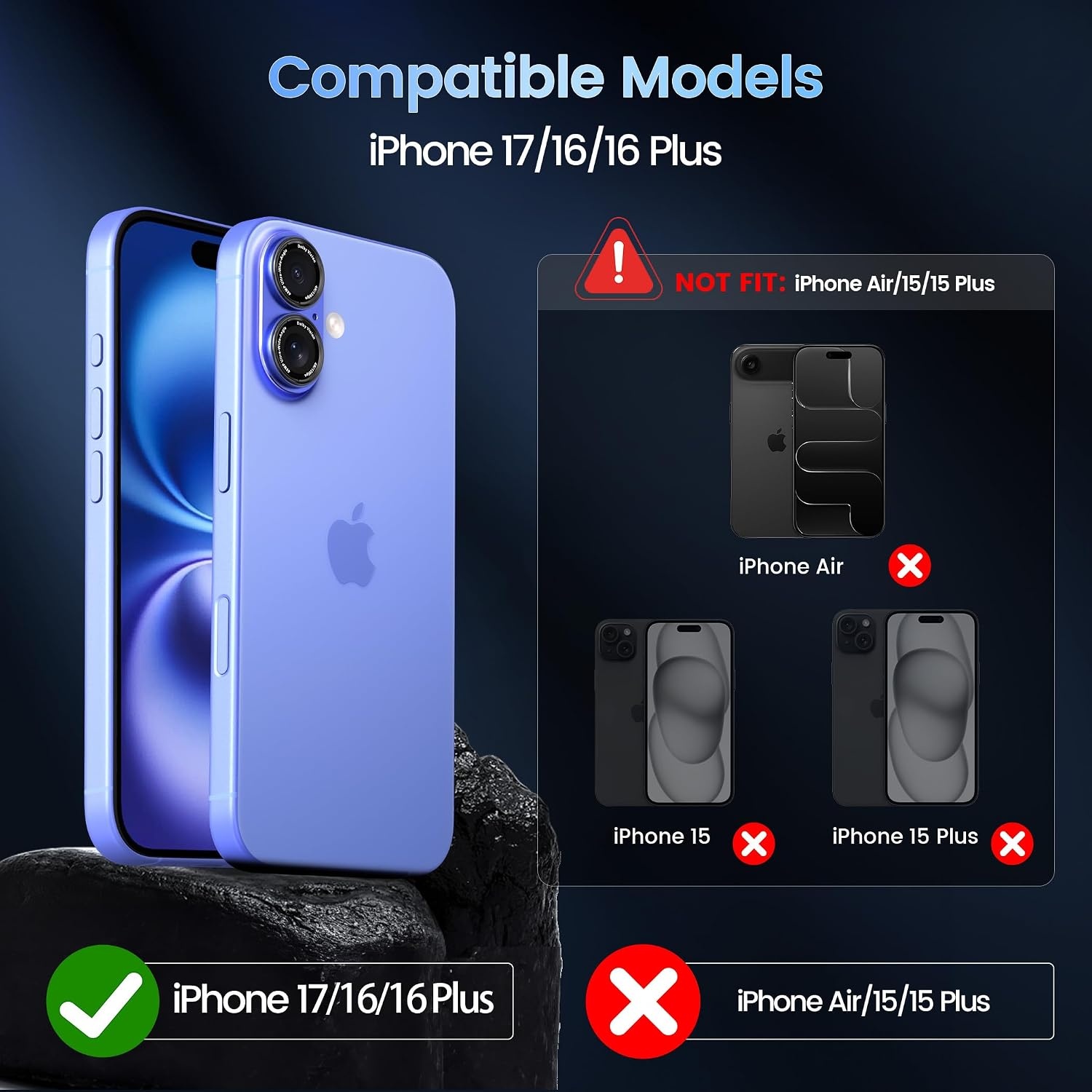 image:imageCACOE Metal Camera Lens Protector Cover for iPhone 18 Pro MaxCyan