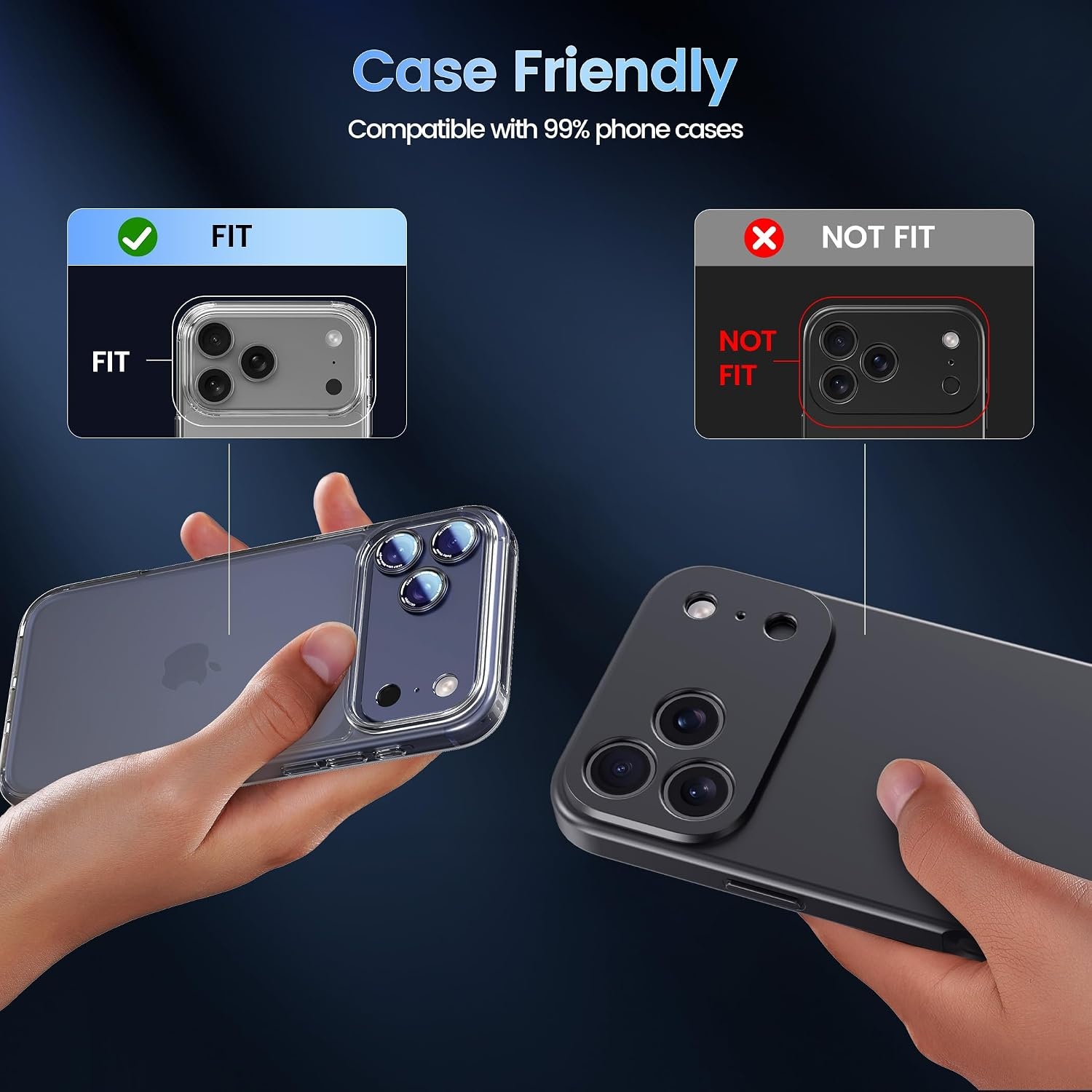 image:imageCACOE Metal Camera Lens Protector Cover for iPhone 18 Pro MaxDark Blue