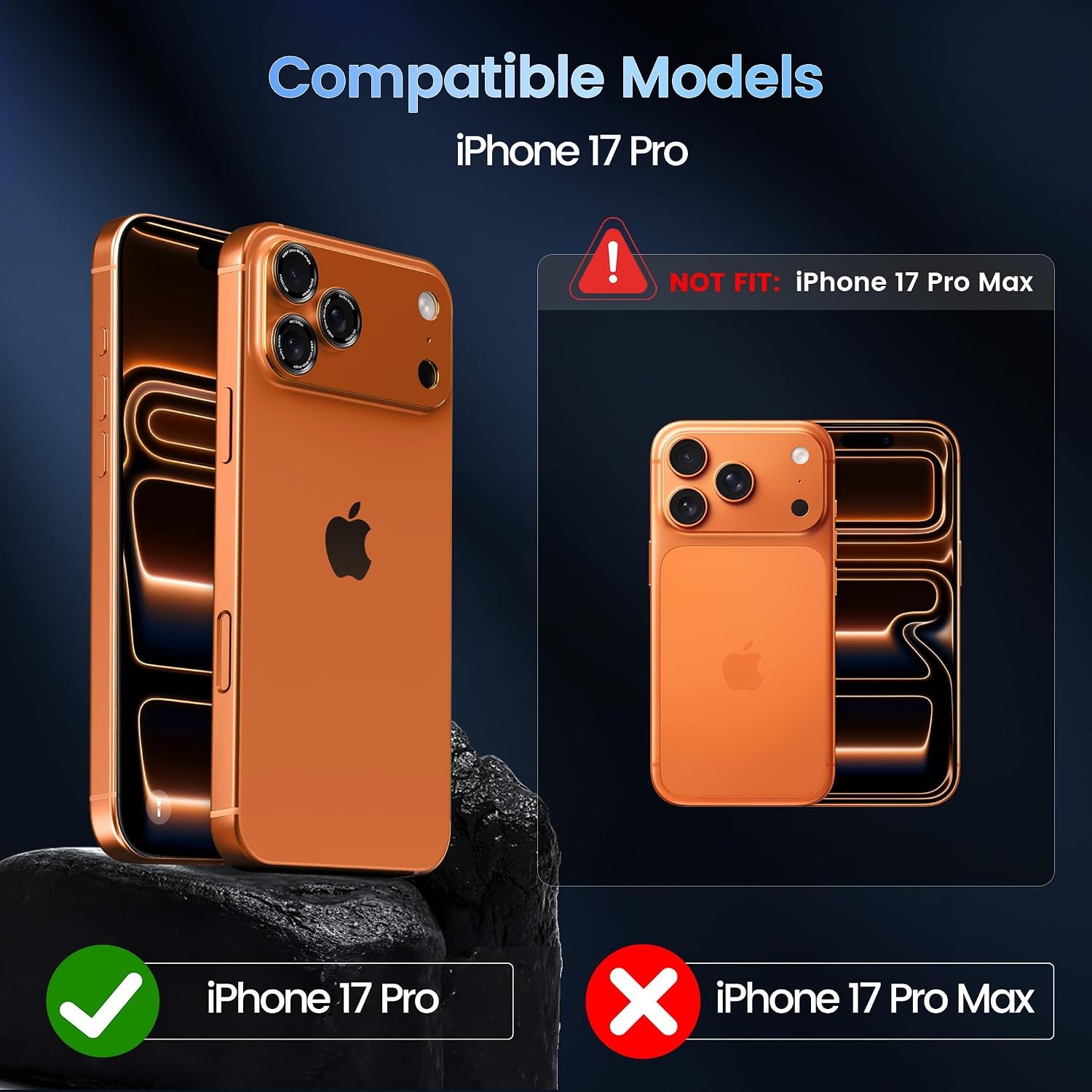 image:imageCACOE Metal Camera Lens Protector Cover for iPhone 18 Pro MaxOrange