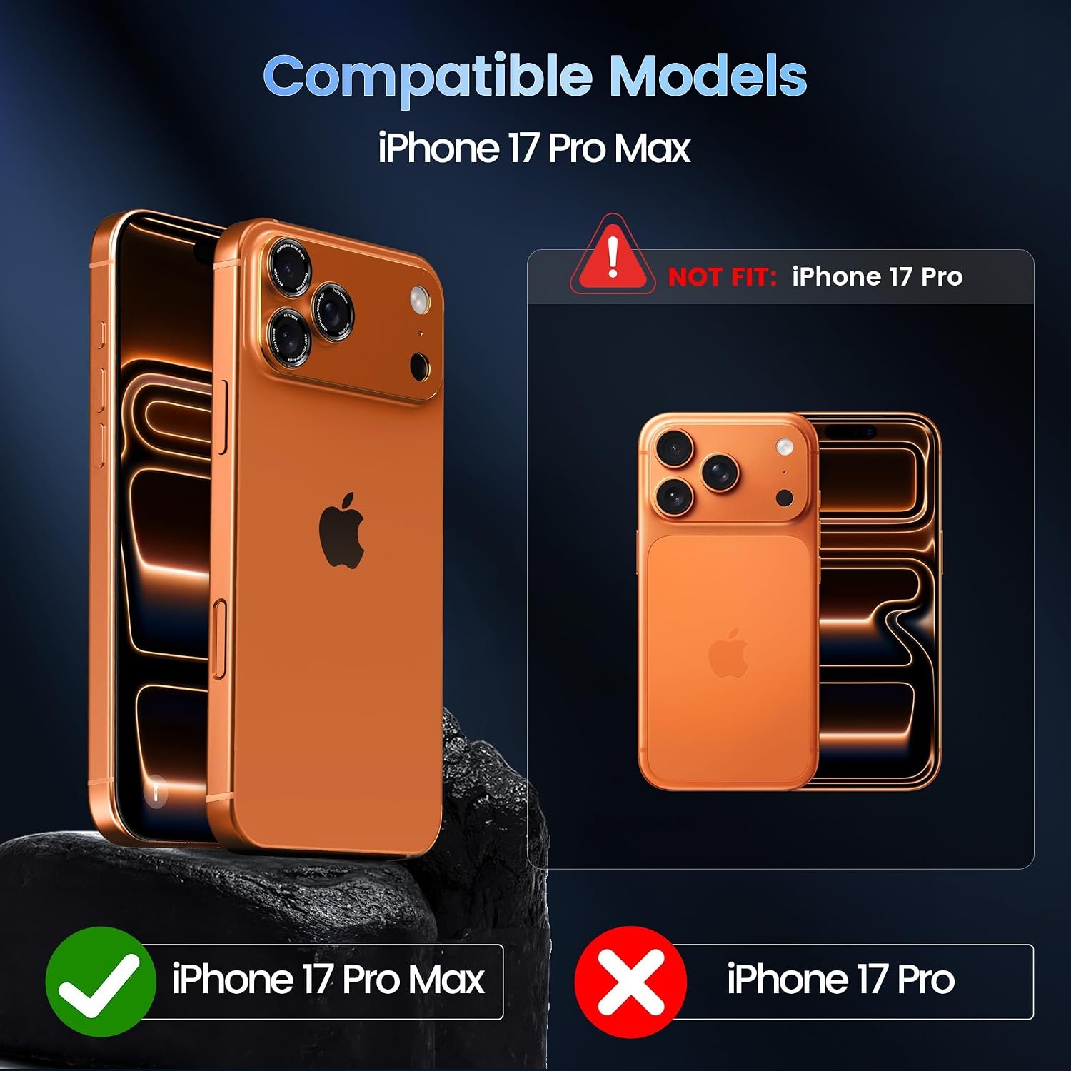image:imageCACOE Metal Camera Lens Protector Cover for iPhone 18 Pro MaxOrange