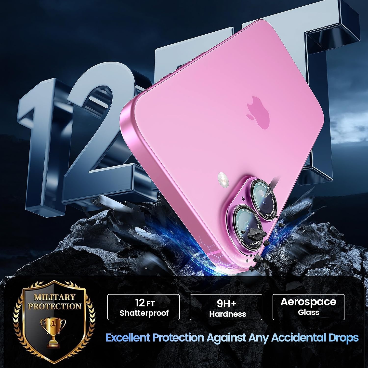 image:imageCACOE Metal Camera Lens Protector Cover for iPhone 18 Pro MaxPink